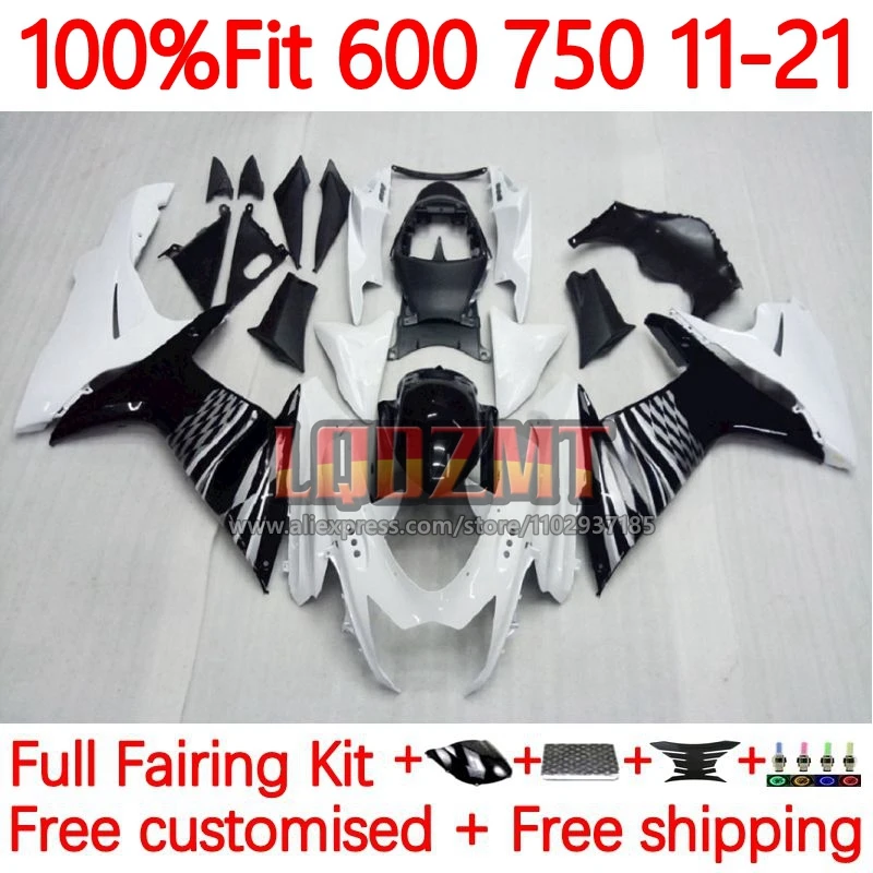 Injection For SUZUKI white stock GSXR 600 750 CC K11 GSXR600 11 12 13 14 15 16 GSXR750 2017 2018 2019 2020 2021 Fairing 98No.2