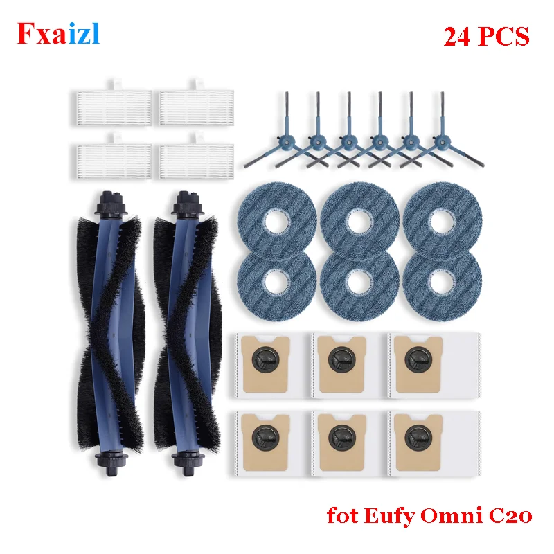 Voor Eufy Omni C20 Robotstofzuiger Onderdeel Hoofdborstel Zijborstel Hepa Filter Mop Doek Stofzak Accessoires Vervanging