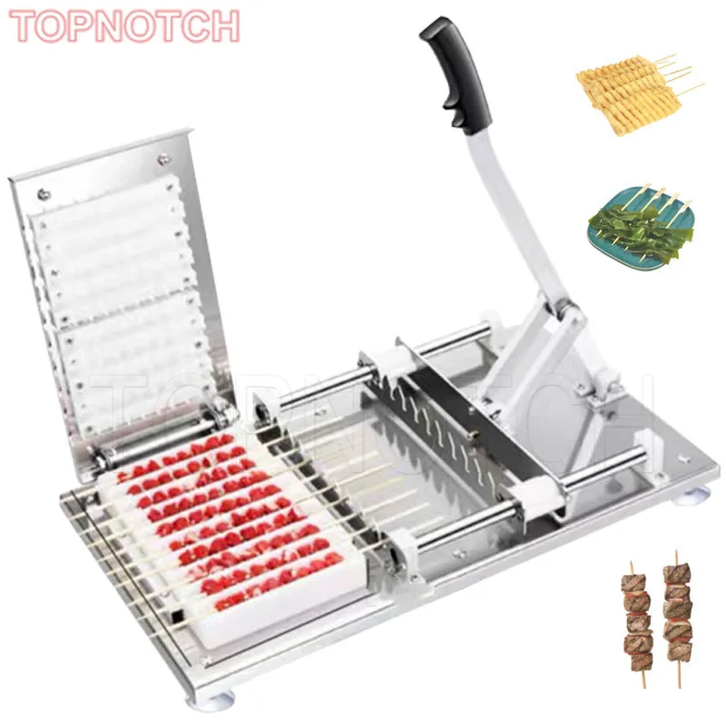 Household Manual Stainless Steel Skewer Tools Mutton Beef Meat Shashlik Skewer Wearing Machine