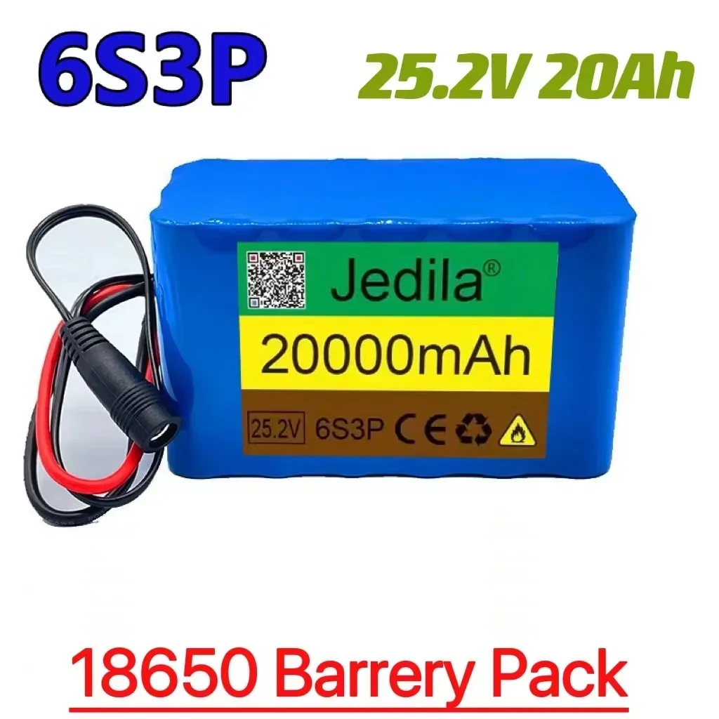 100% New 24V 20Ah 6S3P 18650 battery lithium battery 25,2V 20000mAh electric bike mopped/electric/lithium ions battery + charger