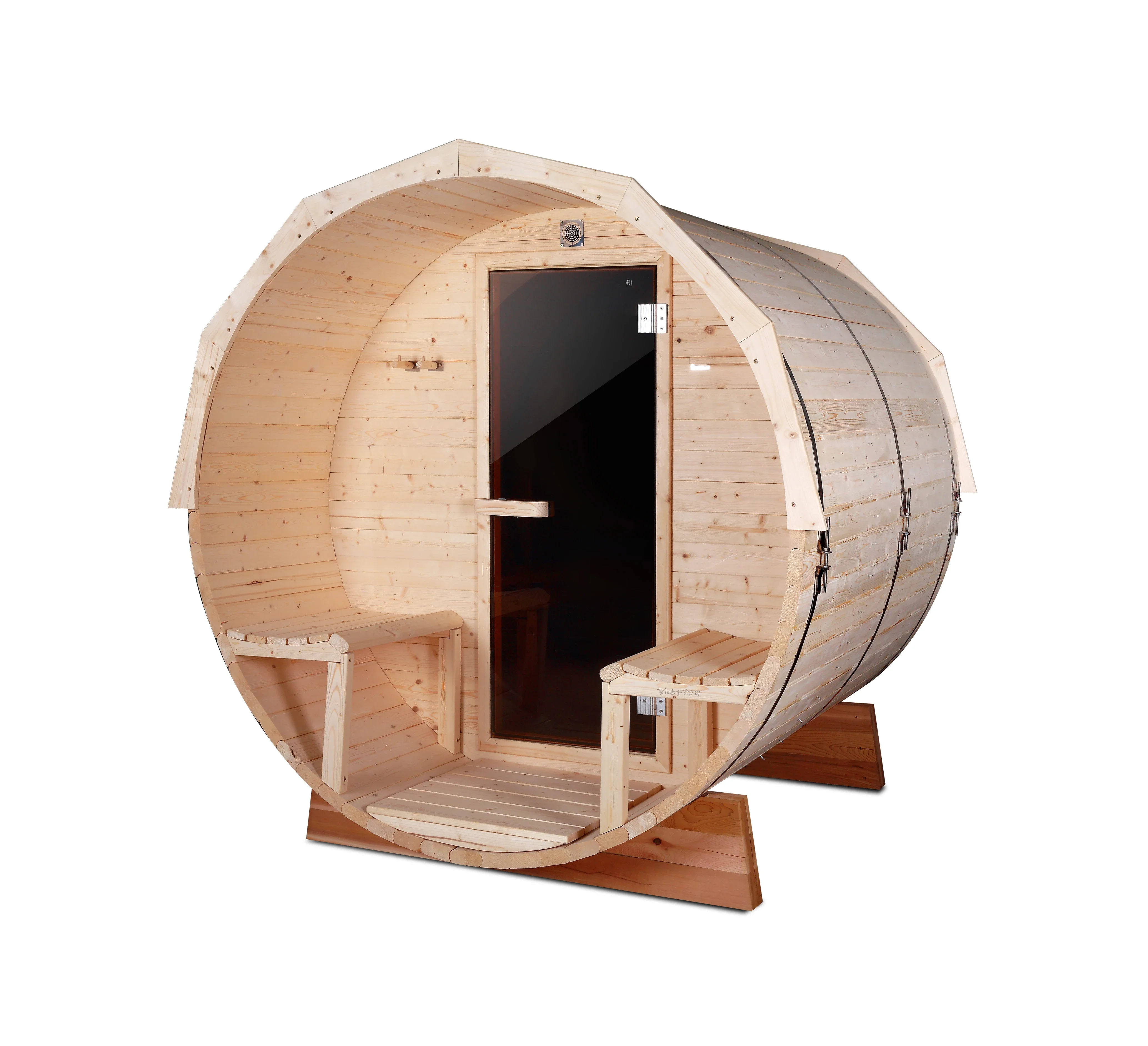 Bathroom Bathtub,Panoramic Style Barrel Sauna With Acrylic Window In Pine Or Cedar For 2-8 Persons