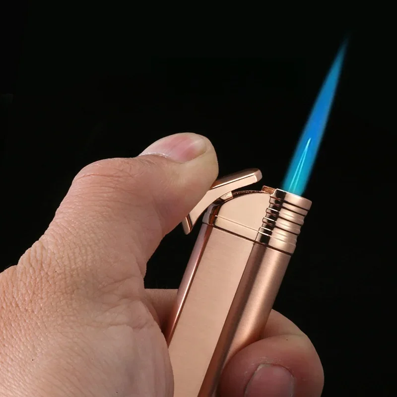 Metal Mini Windproof Tungsten Wire Ignition Jet Flame Turbo Butane Gas Torch Lighter Visible Gas Window Portable Cigar Lighters