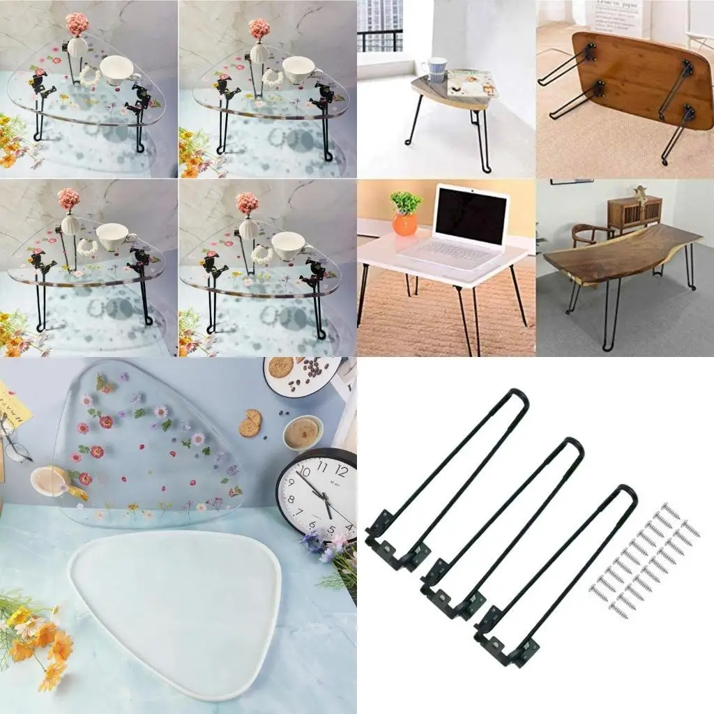 

652F Large Triangle River Table Silicone Mold DIY Crystal Epoxy Resin Molds Epoxy Exhibition Table Ornament Jewelry Making