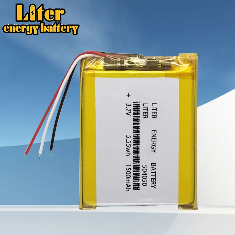 3 line 504050 3.7V 1500MAH (polymer lithium ion / Li-ion battery ) for Smart watch,GPS,mp3,mp4,cell phone,speaker