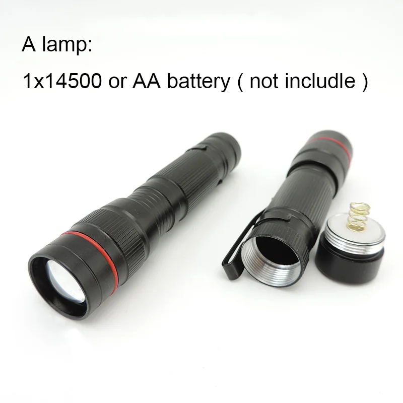 powerful Mini LED Flashlight USB Rechargeable Flash Light zoomable  Tactical small pocket lamp Torch camping AA 14500 battery