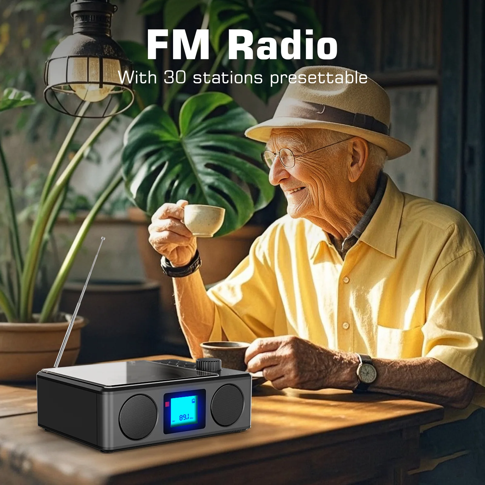 

Portable CD Player with Remote Control Bluetooth Speaker Retro CD Player HIFI Stereo CD Player Radio Supports TF/USB/AUX