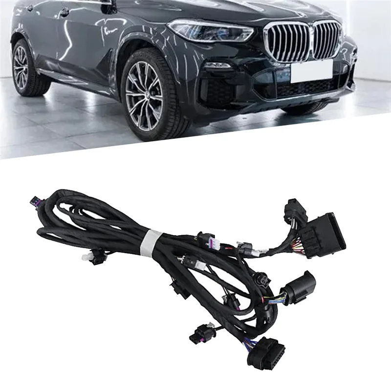 Set di cavi per cablaggio paraurti anteriore per auto con prestazioni stabili 61128712283 25DX 30DX 40IX 45EX Radar PDC Cablaggio ausilio al parcheggio Nero per BMW