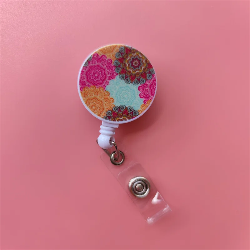 Mandala Ausziehbarer Kartenhalter mit Schnalle für Damen, Geschäfts-Ausweisklammer, Kartenhalter für Mädchen, Ärzte, Krankenschwestern, Ausweishalter – Detail 21