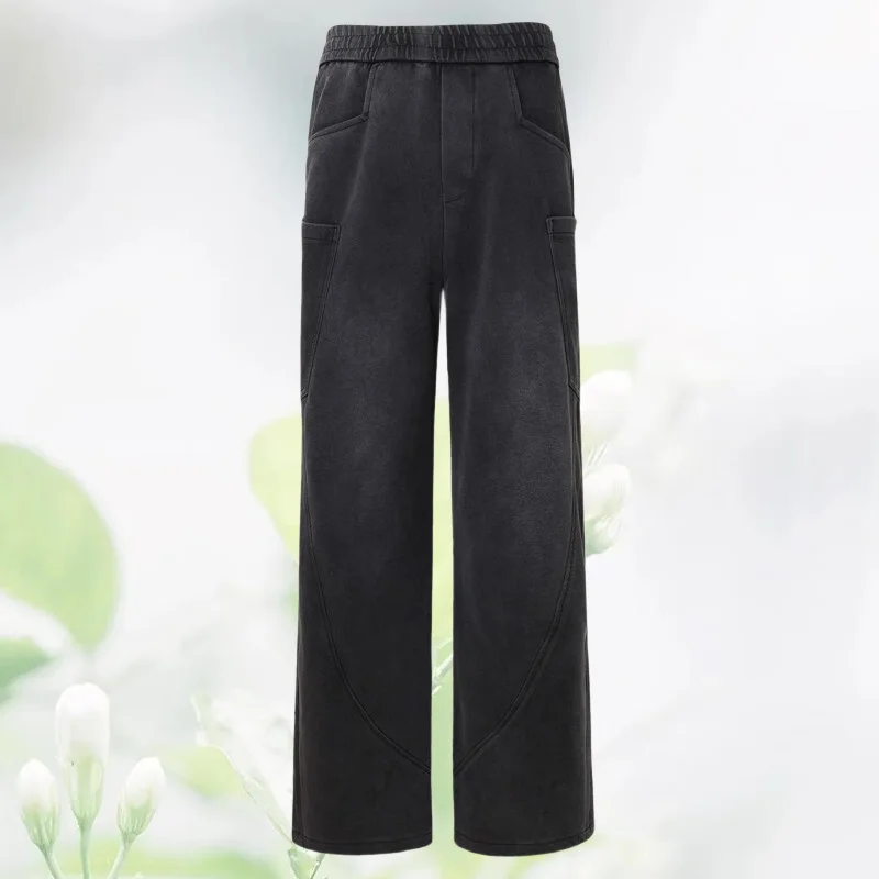 

Women's Summer Wide Pants Loose Casual Tie Waist Trousers Stretchy Jumpsuit with Spaghetti Straps Long Sweat pants for Sports