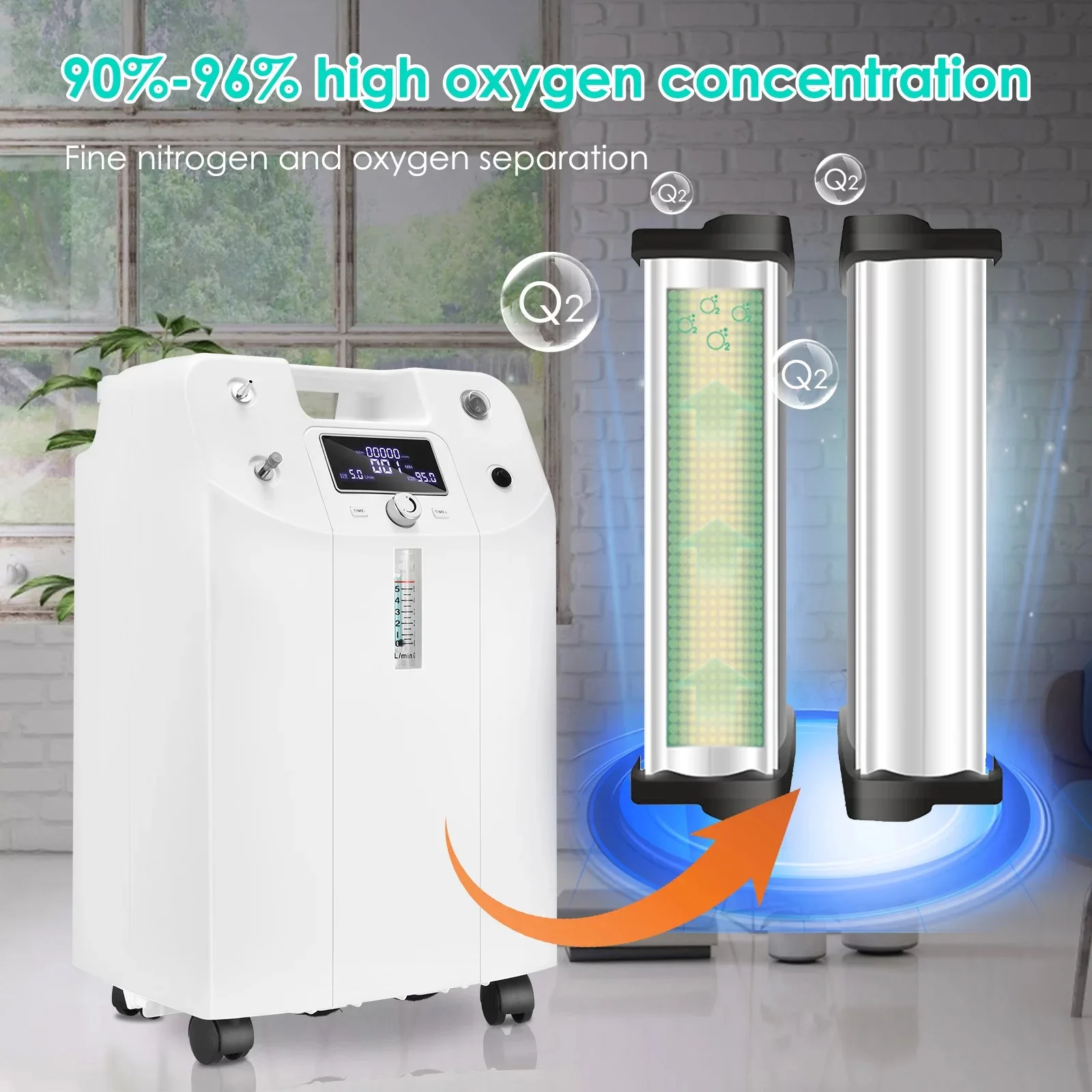 Low Noise Factory cheap Price portable Oxygen-Concentrator 5 liter medical 1l 5l 10l oxygen concentrator for hospital and home