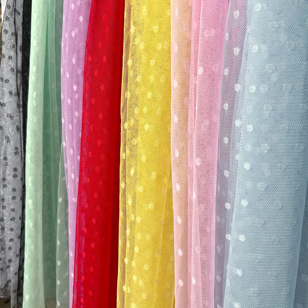 150cm breites mehrfarbiges Polka Dot Mesh-Stoff-Näh spitzen kleid hand gefertigtes Bastel tuch für die Dekoration von Heim textilien vorhängen pro Meter