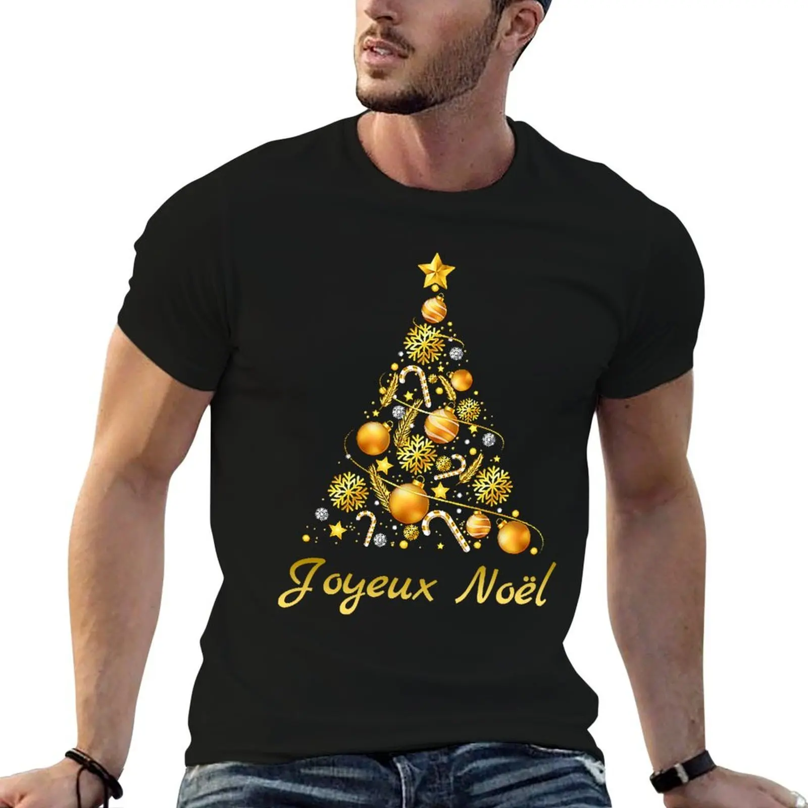 

Paris Christmas Joyeux Noel French T-Shirt t shirt man luxury cotton t shirts man 100% T-Shirt