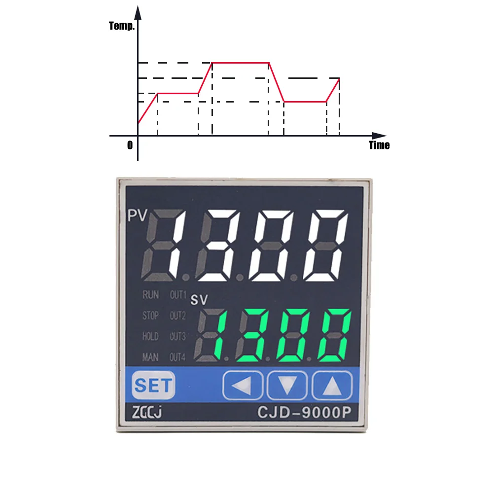 Termostato curvo de temperatura programável digital Temperatura e temporizador 2 em 1 controlador de temperatura pid de imersão de rampa