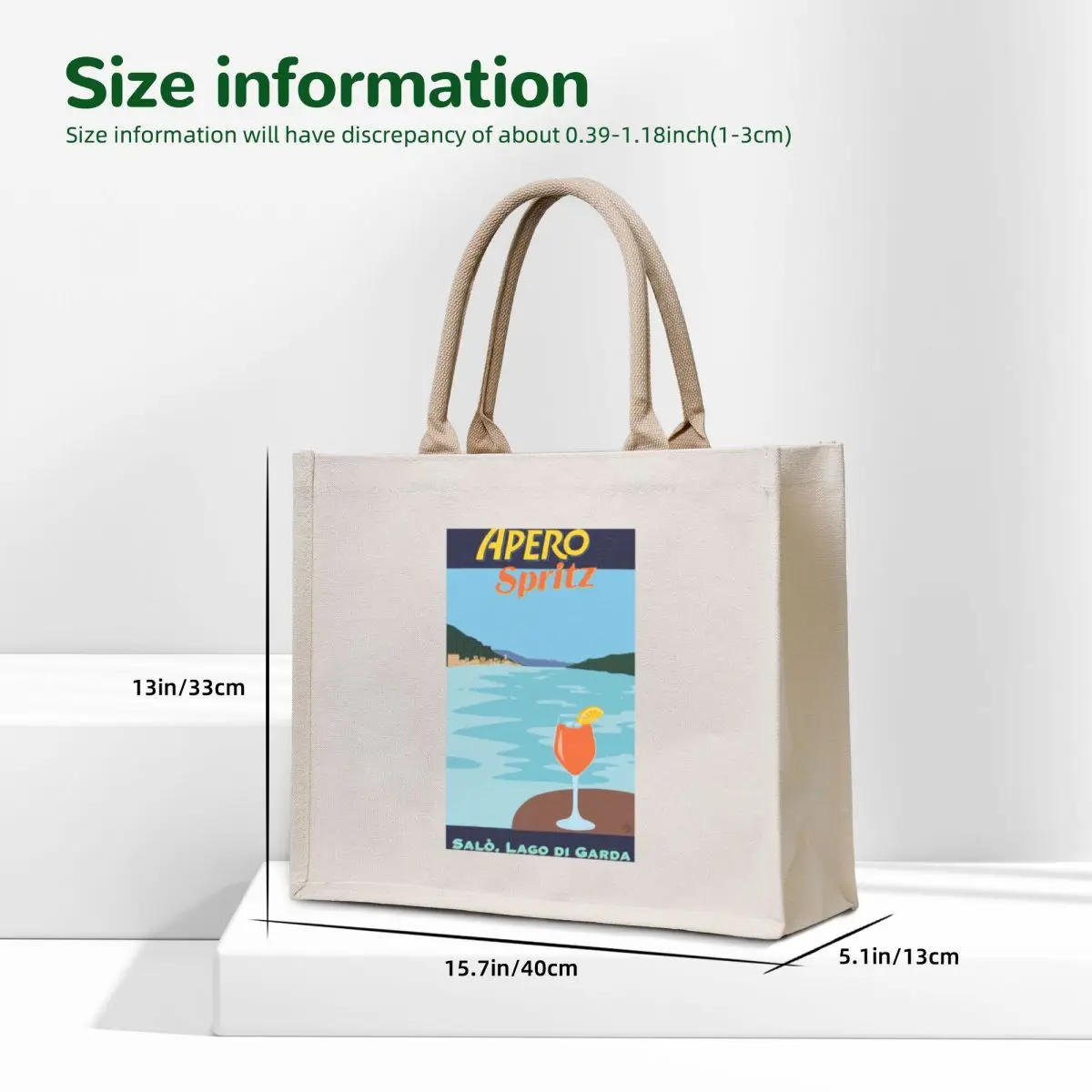 apéro spritz Lago di Garda design Tote Bag university shopper bag Canvas stote bag Women's shopping