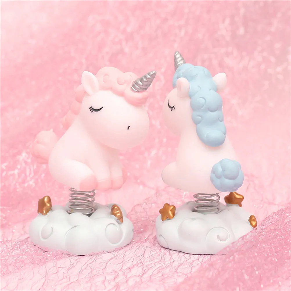 

2pcs Decor Resin Mini Cake Topper Desktop Ornament For Office Unicorn Decoration Vehicle Interior Unicorn Decoration