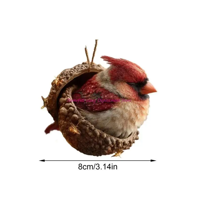 (قطعة واحدة) زينة عيد الميلاد ديكور حيوانات أكريليك مع التوت الأحمر، شجرة معلقة للمقصورة، ديكورات عطلات المزرعة