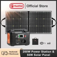 FF Flashfish E200 200W Portable Power Station 151Wh Solar Generator with 50W Foldable Solar Panel Battery Complete Kit Set