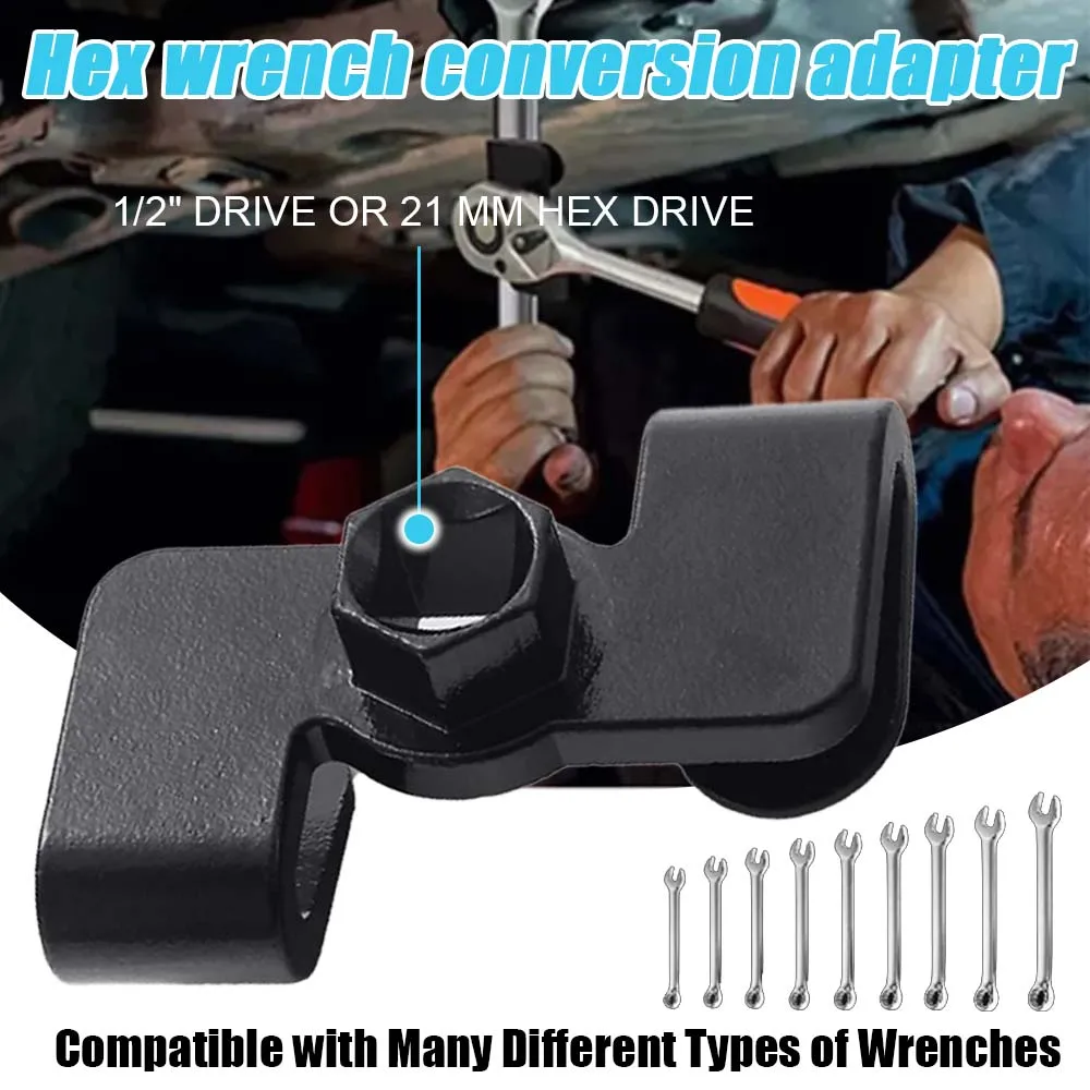 Adaptor Pemanjang Kunci Pas Universal dan Adaptor Konversi Kunci Pas Hex 1/2 Inci atau 21Mm