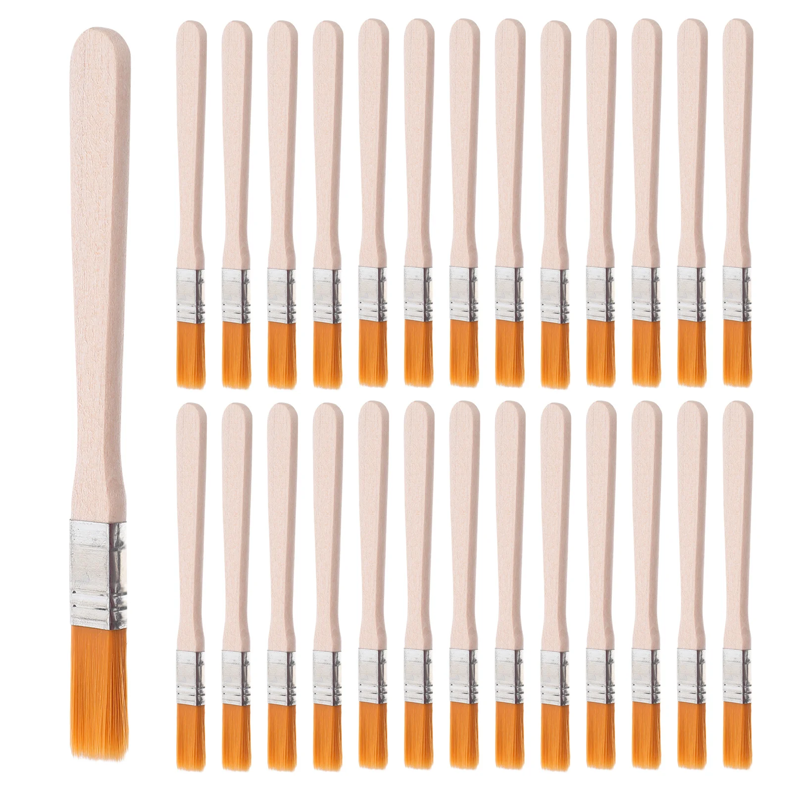 

36pcs Nylon Paint Brush Set Wood Handle For Furniture Fence Cabinet Wall Ceiling Painting Flat Paddle Edge Detail Touch Up Tool