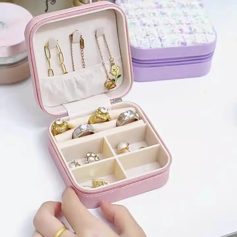 

Small jewelry box, simple storage, portable travel jewelry storage box, earring ring, ring