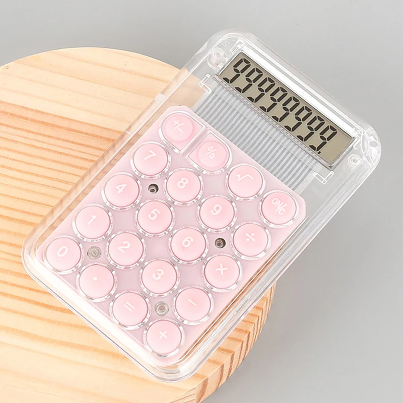 1Pcs Student Calculator LCD Display Large ScreenSiicone Buttons 8-digit Handhed StudyElectronic Calculator Schoo Supplies