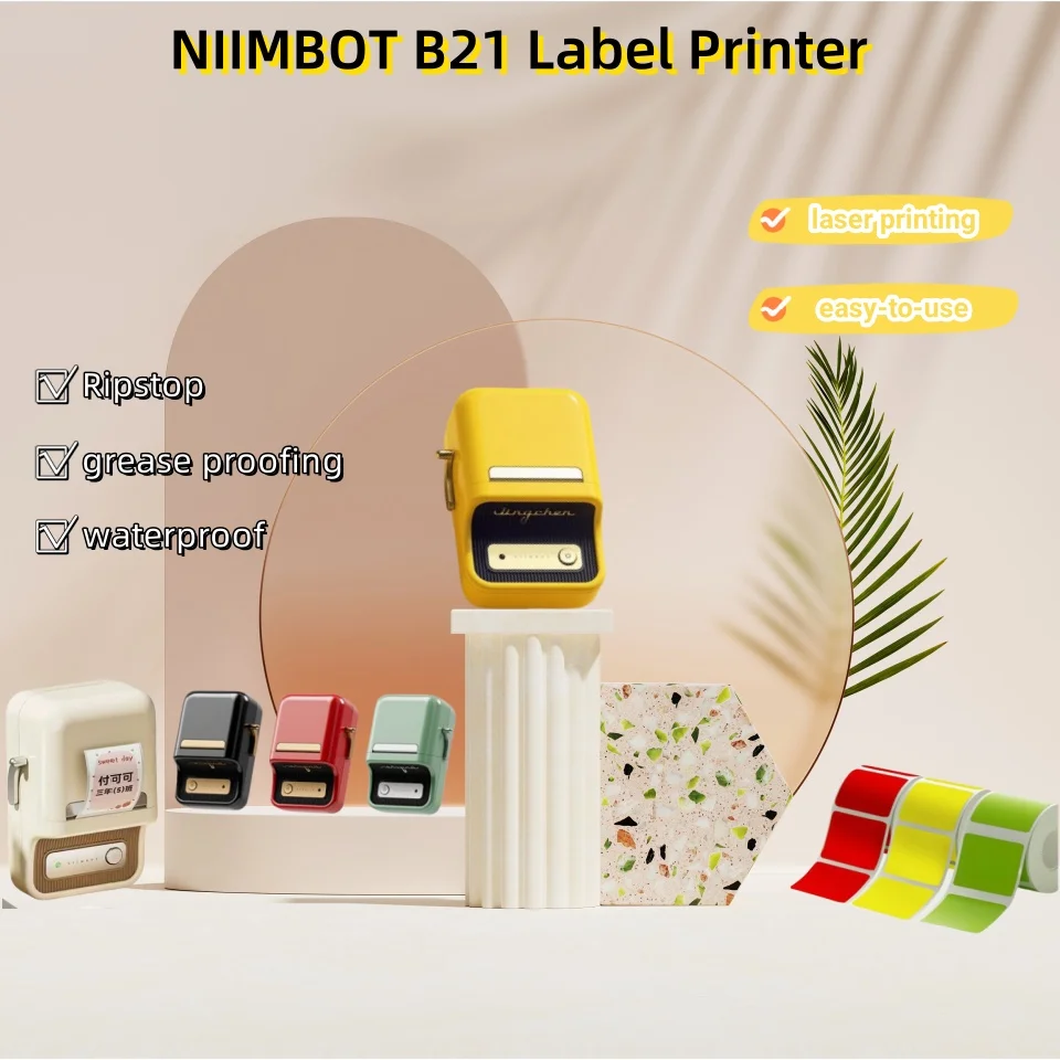 NIIMBOT B21 Label Maker Printer Portable Bluetooth Thermal Printer Sticker Printer Barcode Printer Commodity Price Tag Printer