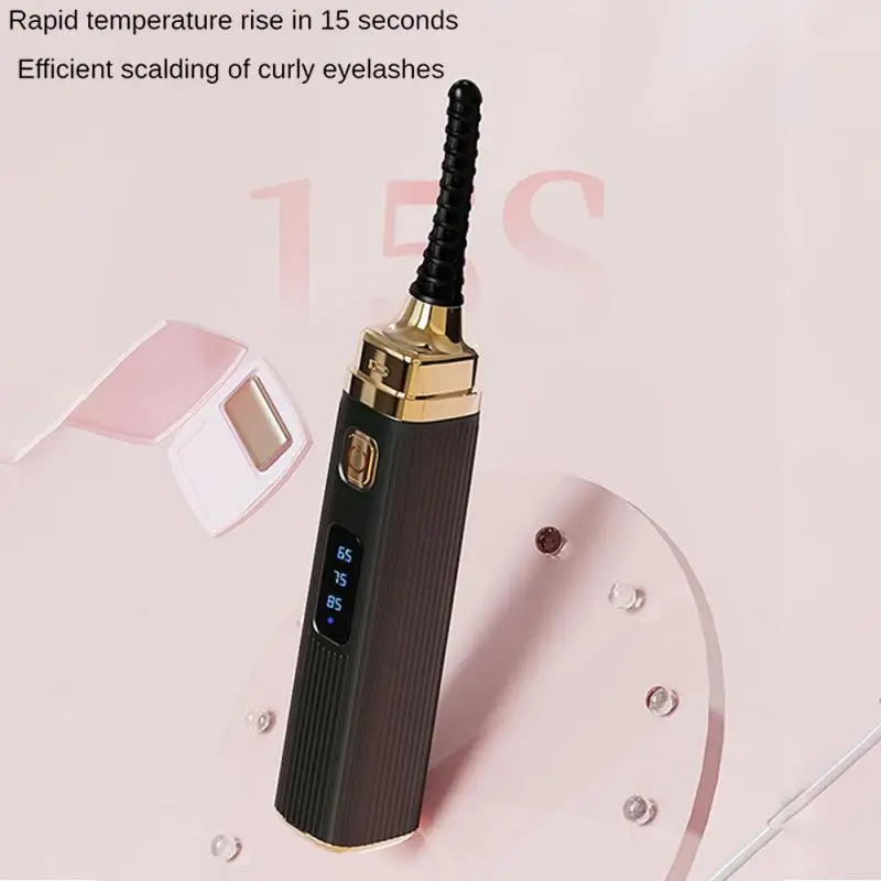 Rechargeable Digital Display Eyelash Curler USB Eyelash Curler Beauty Makeup Tool Temperature Control Thermal Eyelash Clip