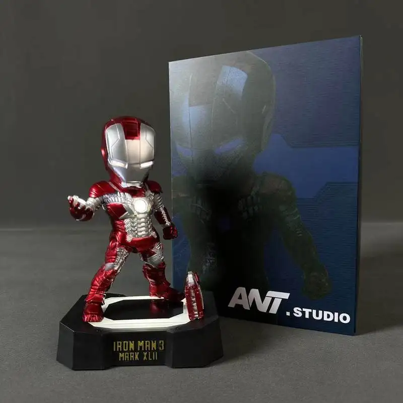 

Фигурка ANT Studio Marvel Iron Man Mark XLII Chibi с голосовым управлением и подсветкой, из ПВХ, для рабочего стола или автомобиля, подарок для фанатов Avengers
