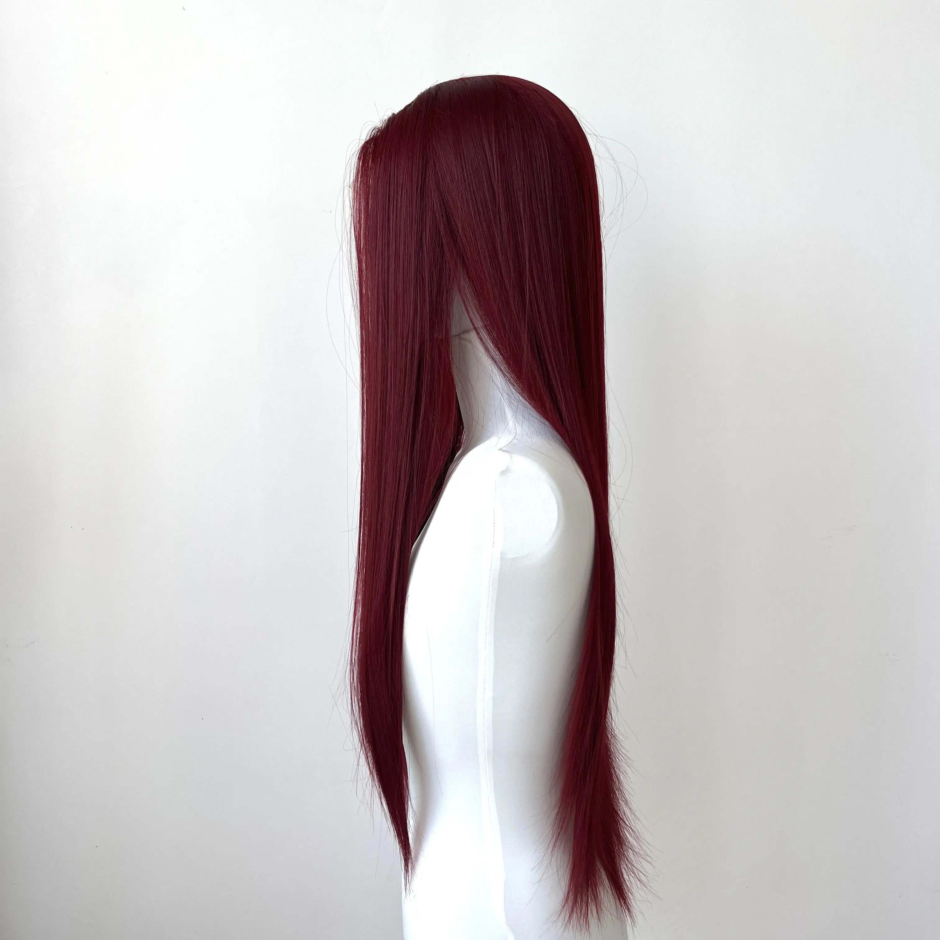 Borgonha peruca dianteira do laço para as mulheres 26 Polegada longa reta 13*4 perucas do laço de fibra natural peruca de cabelo sintético perucas do laço para cosplay