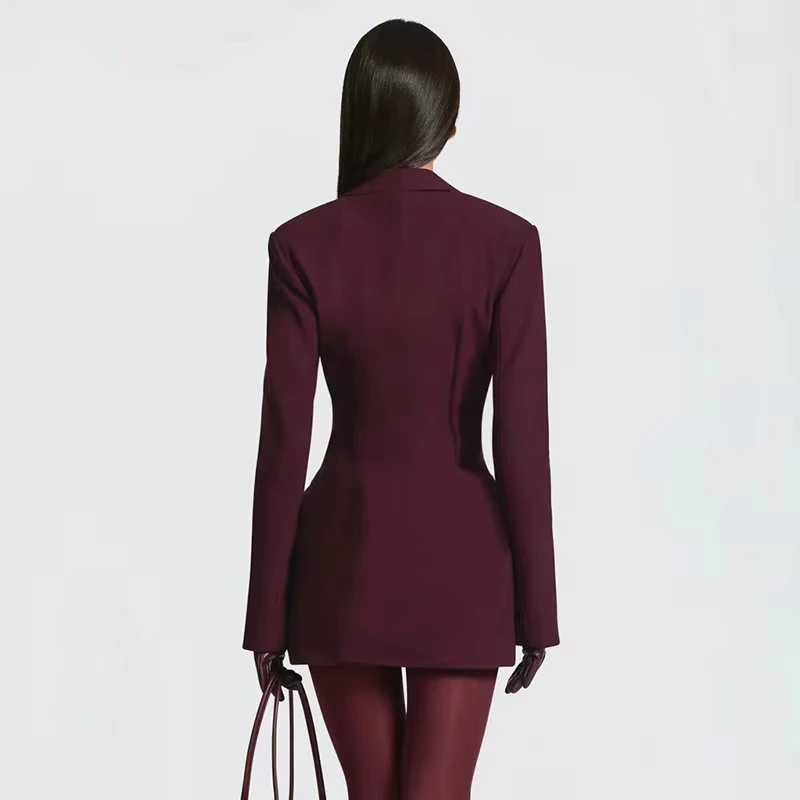 أنيقة العميق الخامس الرقبة Ruched البسيطة الخريف طويلة الأكمام ضئيلة عالية الخصر موضة المرقعة نادي فستان الحفلات الملابس النسائية