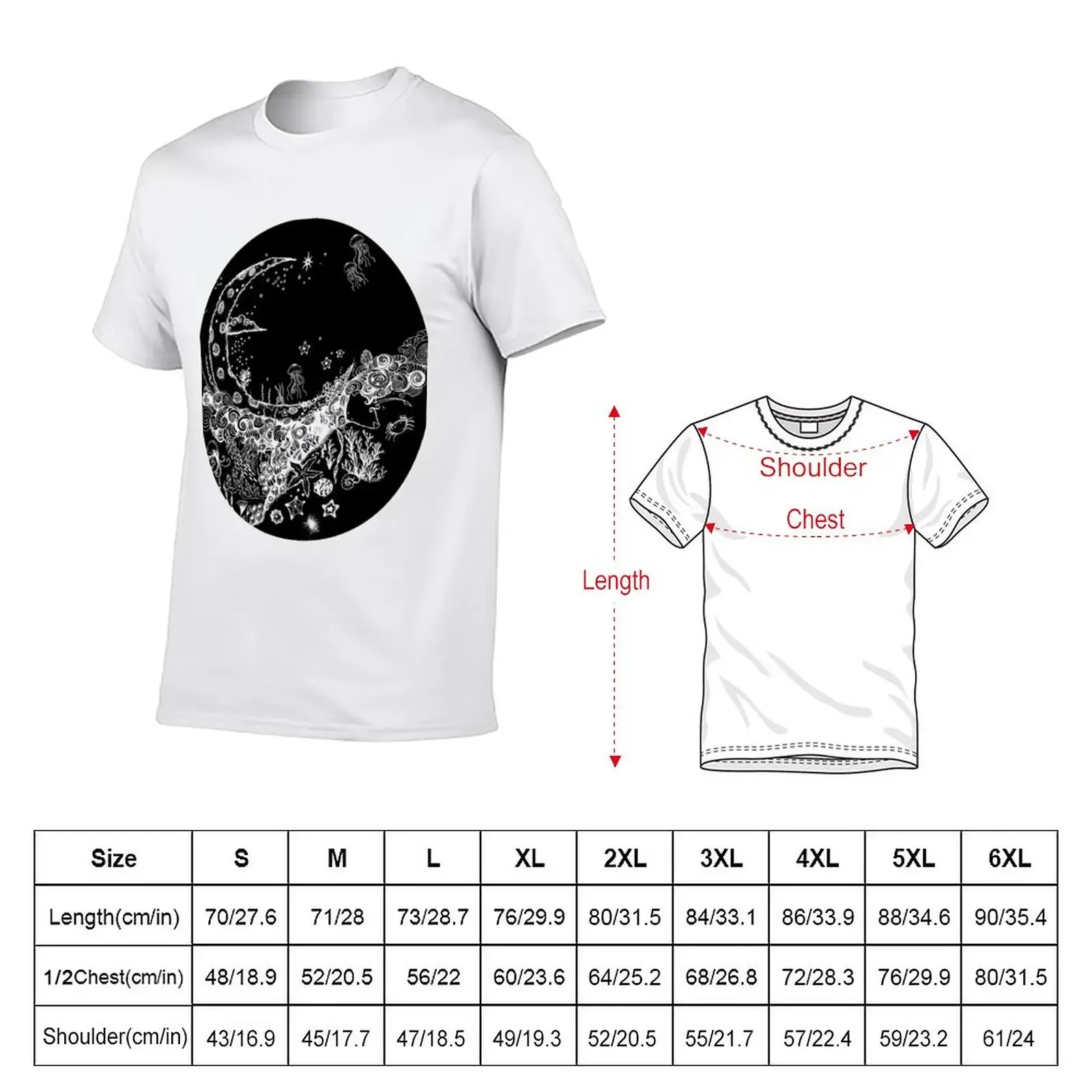 Moon Swallowed By Sea T-Shirt for a boy Short sleeve tee sweat oversizeds plus size men clothing