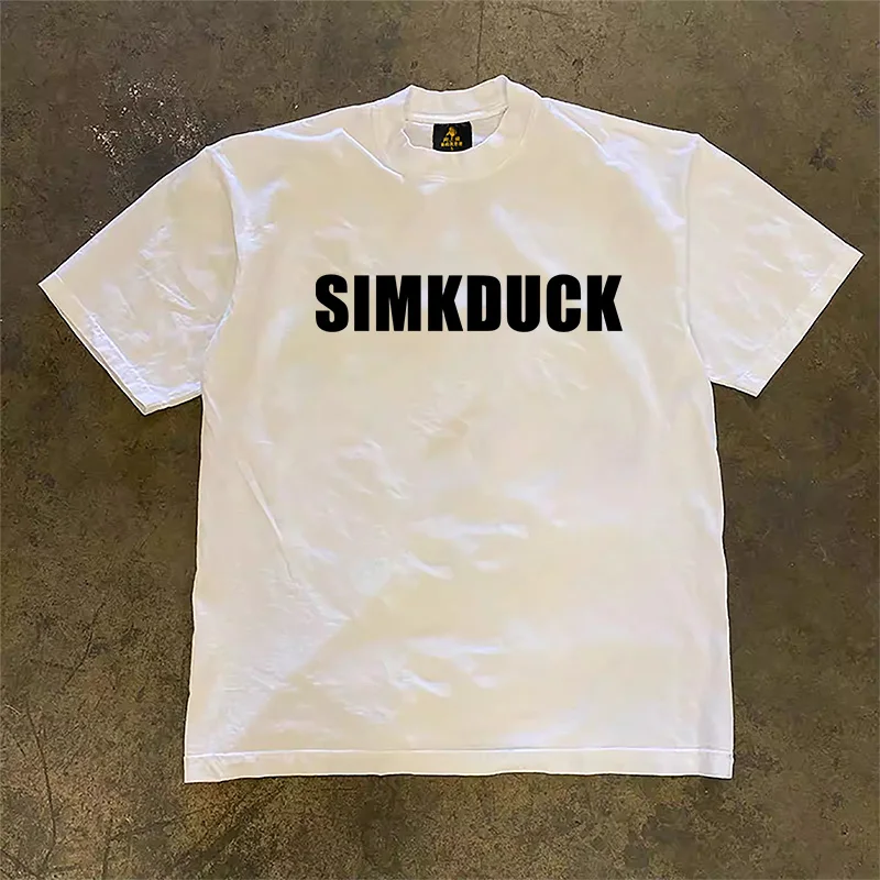 Loose Fit Short Sleeve T-Shirt Pure Cotton Double Thread Women's Style Heavyweight Couple's Tee Casual Summer Fashion