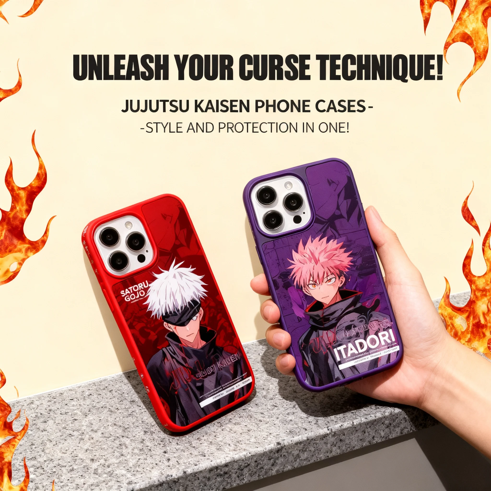 

Anime Jujutsu Kaisen iPhone 14 Pro Max Case 5 Satoru Gojo 15 13 12 Side IMD Cross Border Compatible