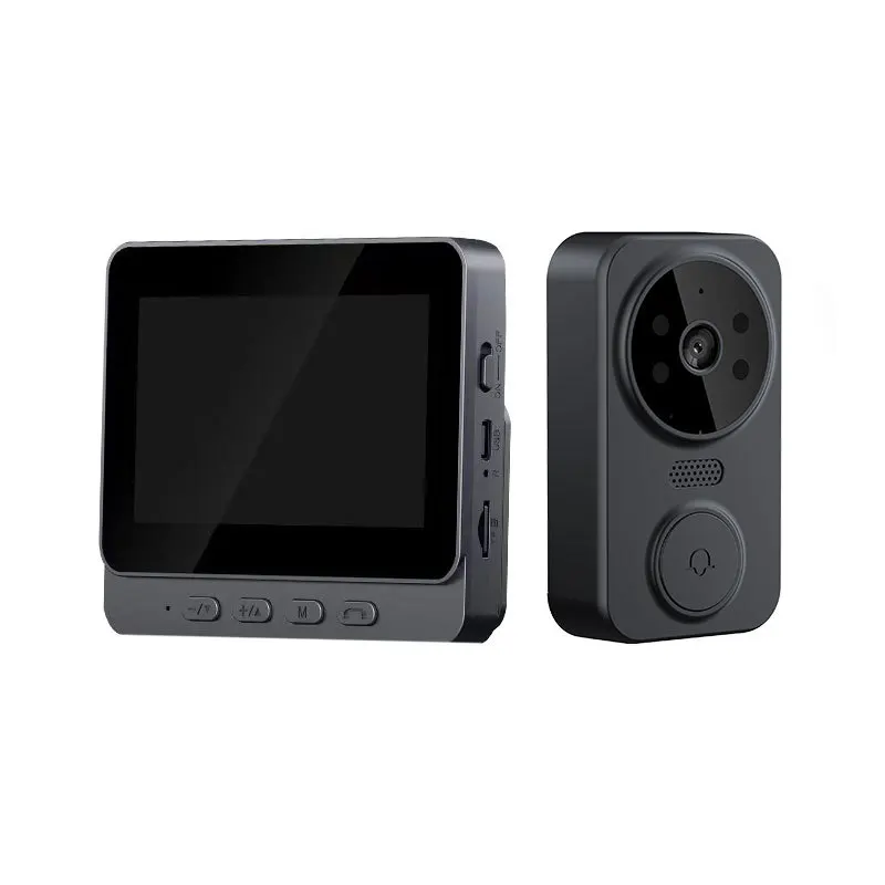 4.3-Inch Smart Doorbell Camera Wireless Video Door Peephole 1080P HD Night Vision Two-Way Talk IP65 Waterproof No Wiring Needed