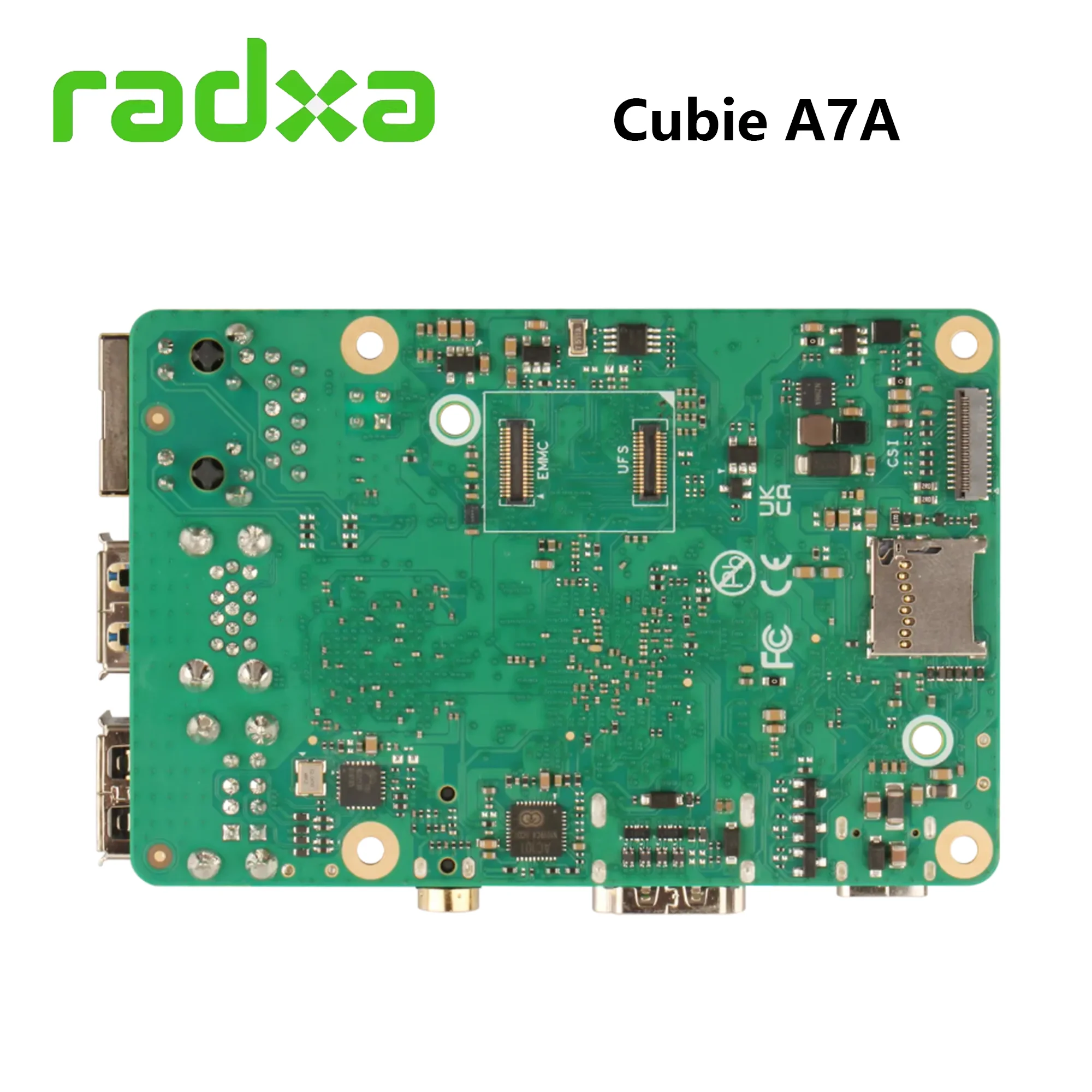 AvaCoreRadxa Cubie A7A Allwinner A733 8-core SOC Development Board，3TOPS NPU,WiFi 6 / BT 5.4 With External Antenna,Support NVME