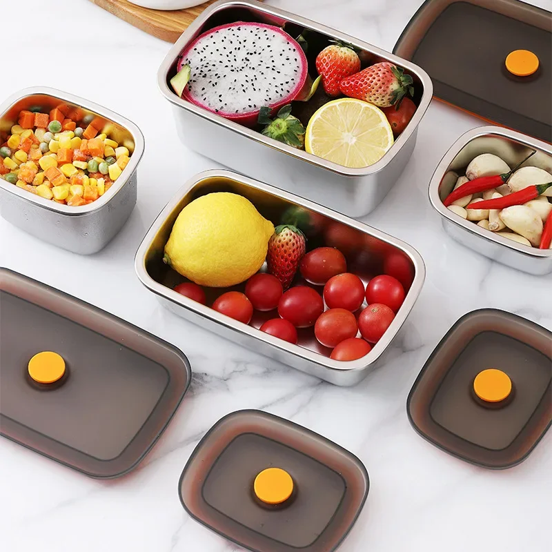 Stainless Steel Food Storage Container Set Vacuum Food Box Portable Leak-proof Storage Containers Camping Food Container