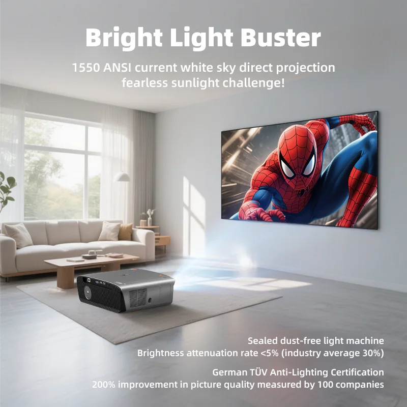 [For Google TV/AI Voice Control] Smart Projector 4K Outdoor Movie Proyector,1080P Home Ceiling Auto Focus Projector