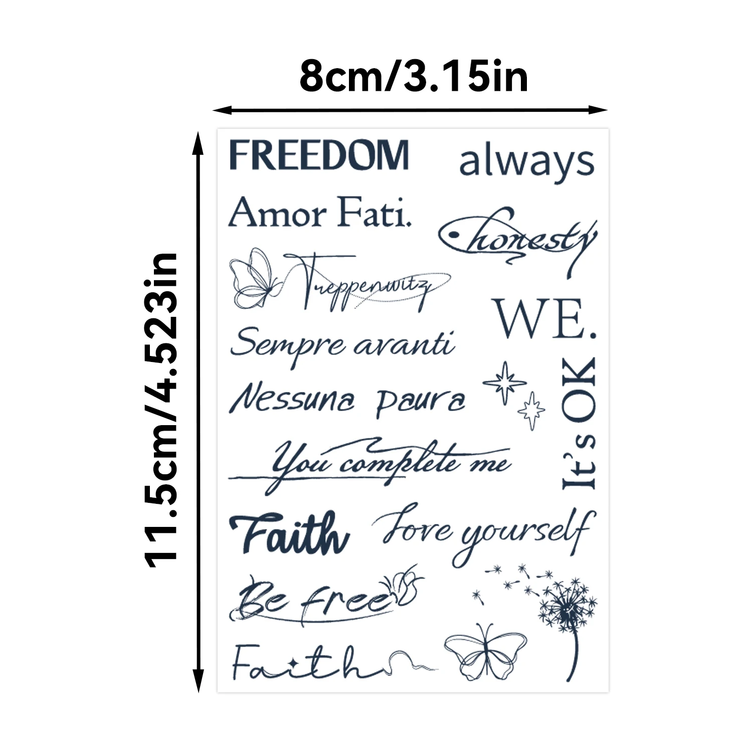 وشم شبه دائم، وشم مؤقت بحروف فنية إنجليزية، مقاوم للماء والعرق - أسبوعين #6