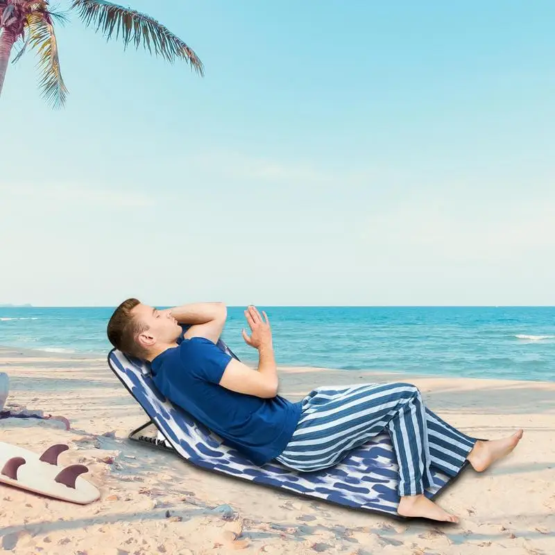 Folding Sun Tanning Chairs Outdoor Chaise Lounge Portable Chaise Lounge Sun Tanning Chair Sleeping Cots With 5-Position