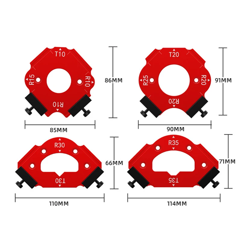 1PC Radius Jig Router Template Aluminum Corner Radius Routing Template Quick Jig Router Bit Templates Arc Cutting Auxiliary Toos