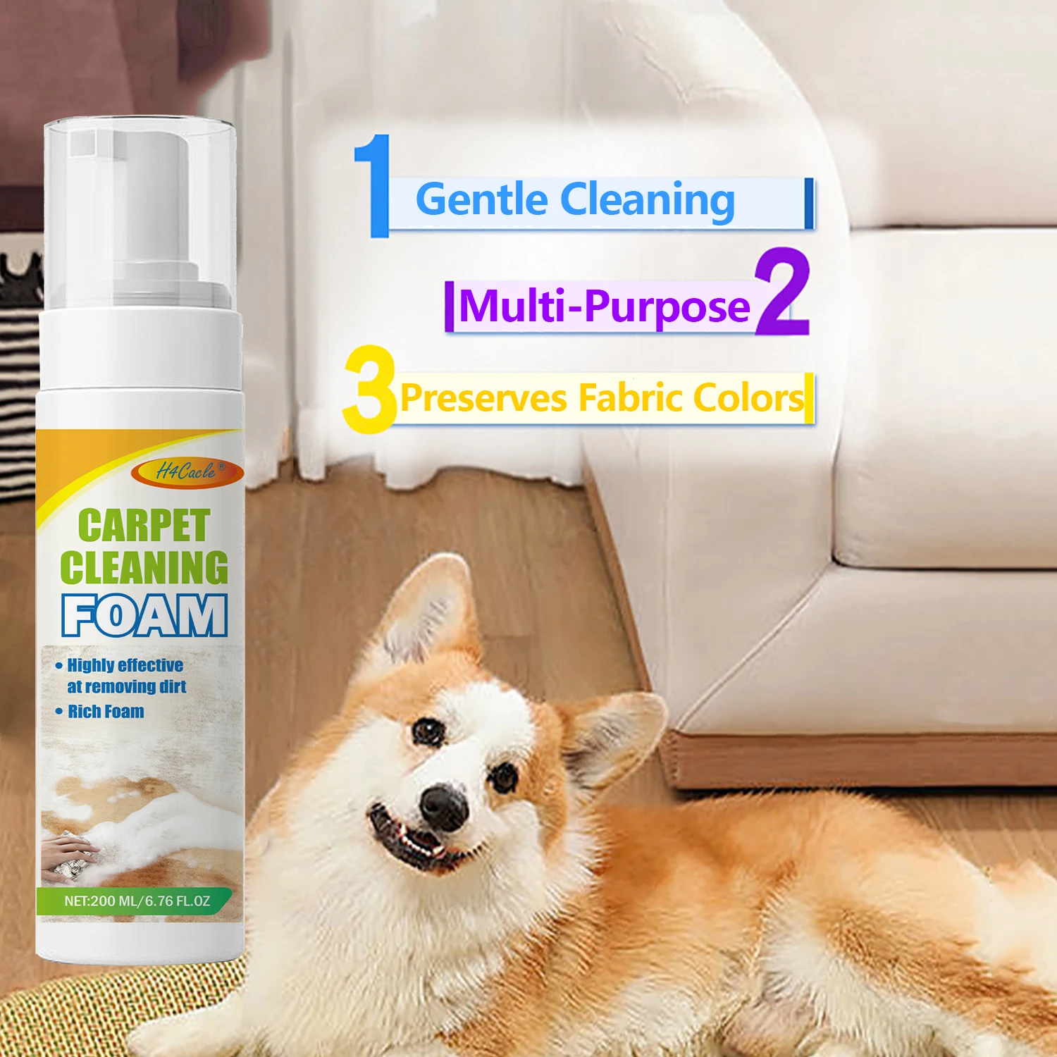 

Мощный пенящийся очиститель для ковров и ковриков, удаляющий стойкие пятна, безопасный для волокон, глубоко проникающий, для чистки придверных ковриков