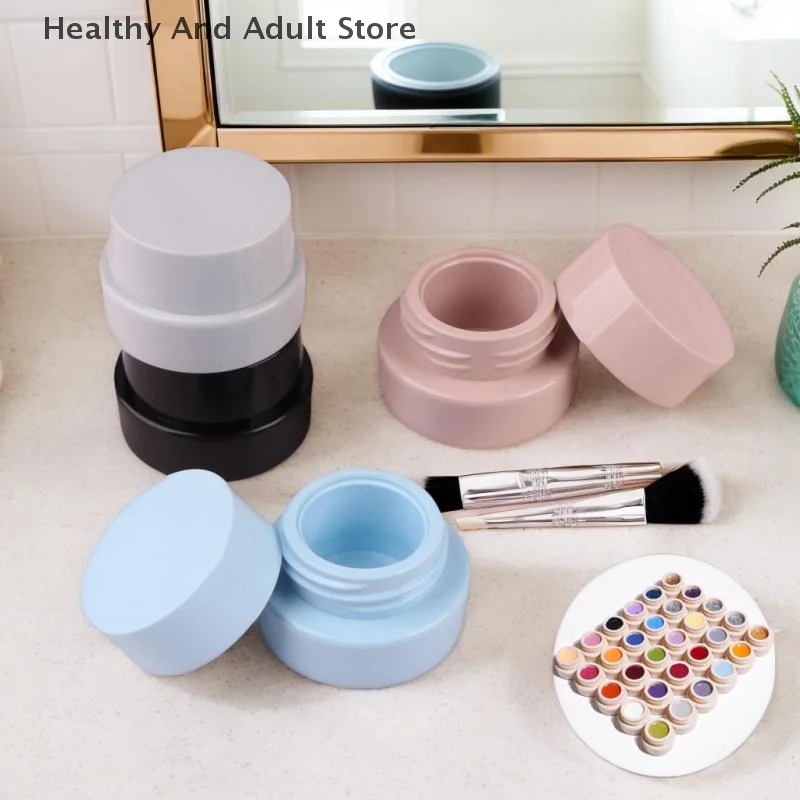 5g Leere Kunststoff Nail art Kosmetische Quadratische Behälter Glas Gesichtscreme Topf Nagel Gel Pulver Box Make-Up Lotion Werkzeug verpackung