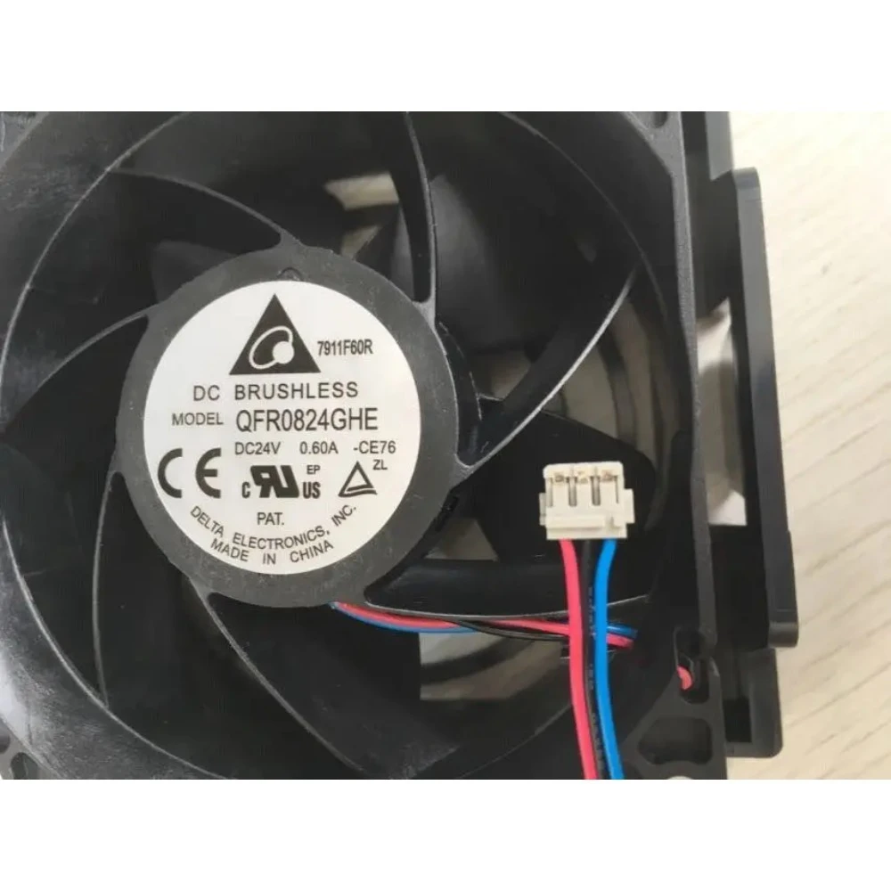 New For Delta QFR0824GHE -CE76 24V 0.60A 8cm 8038 3-wire Schneider Inverter Fan