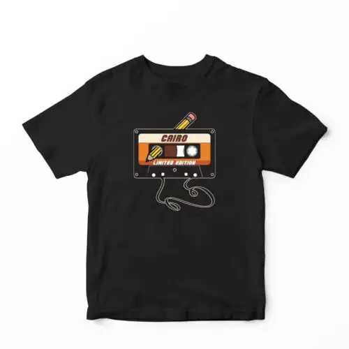 Cairo Retro Cassette Cotton Graphic T-shirt For Men