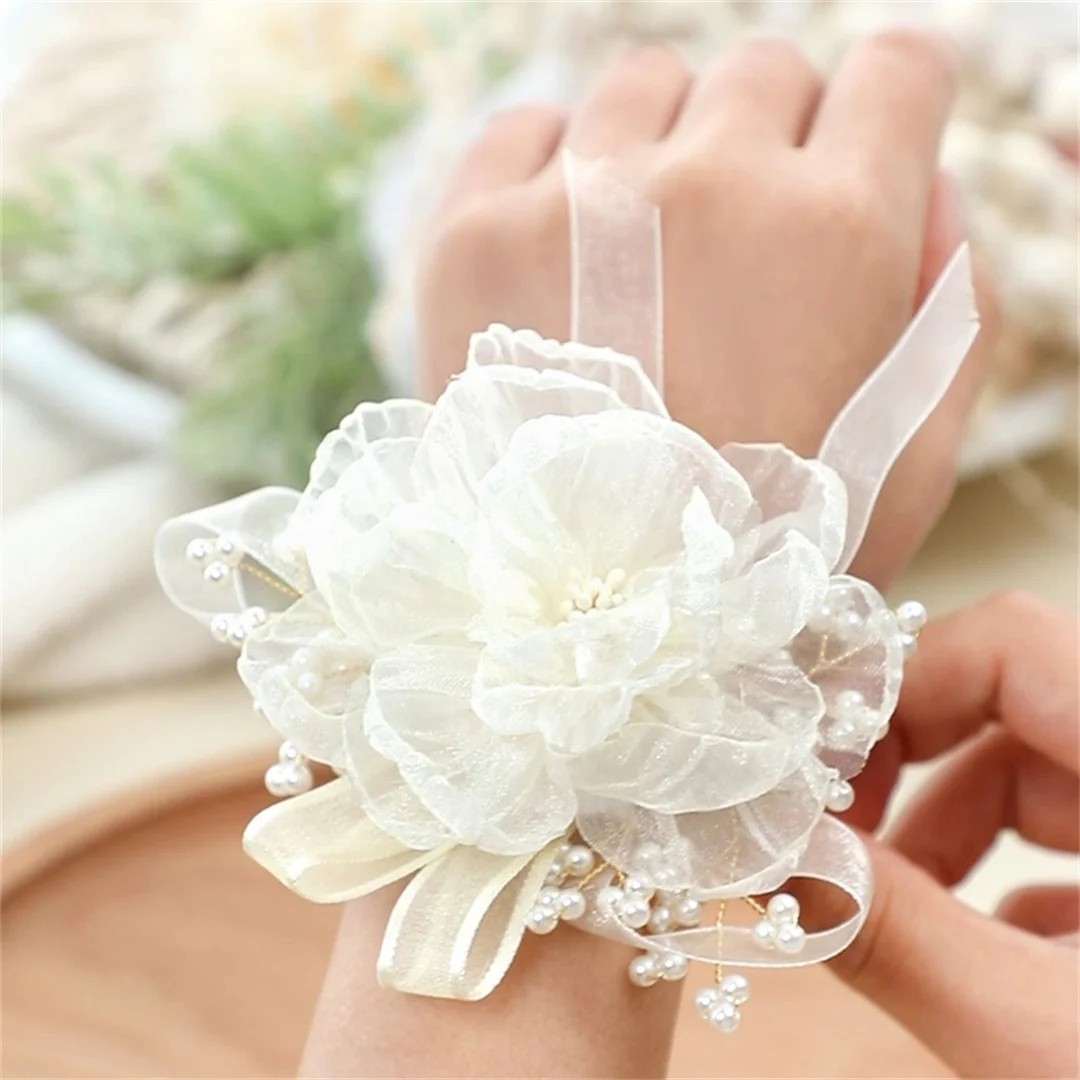 

Korean Aesthetic Bridesmaid Wrist Flower Wedding Bride Wedding Band Wedding Photography Props Bridemaids Wrist Flower