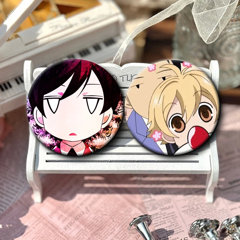 58mm Ouran High School Host Club Anime Pins Tinplate Badge Custom Cartoon Brooch for Clothes