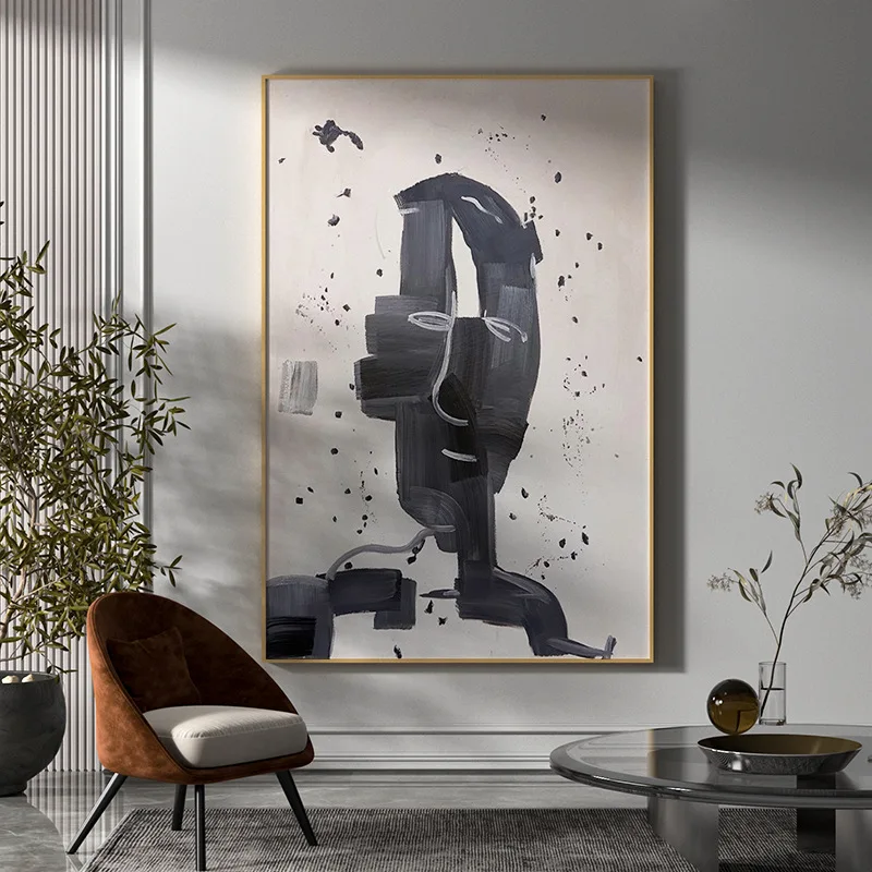 

Gray Portrait Modern Abstract Canvas Painting Minimalist Room Decoration Art Poster Living Room Bedroom Decoration Painting