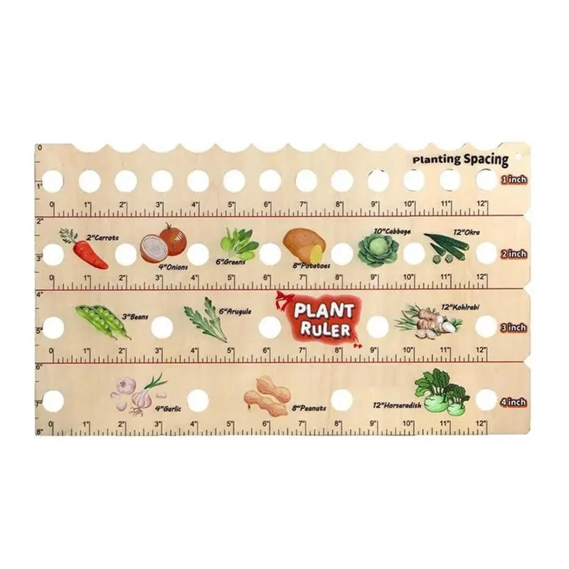 Plant Ruler With Seed Dibber And Planting Guide, Square Foot Gardening Tools, Garden Ruler With Holes