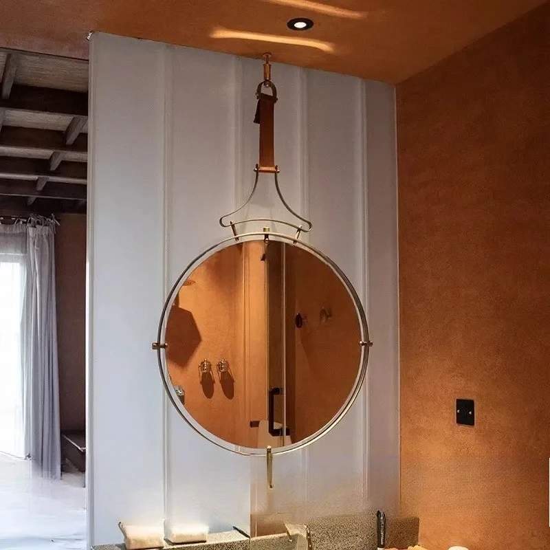 lt Vintage Brass Decorative Mirror Bathroom Dressing Wall Hanging Wall Mirror Bathroom
