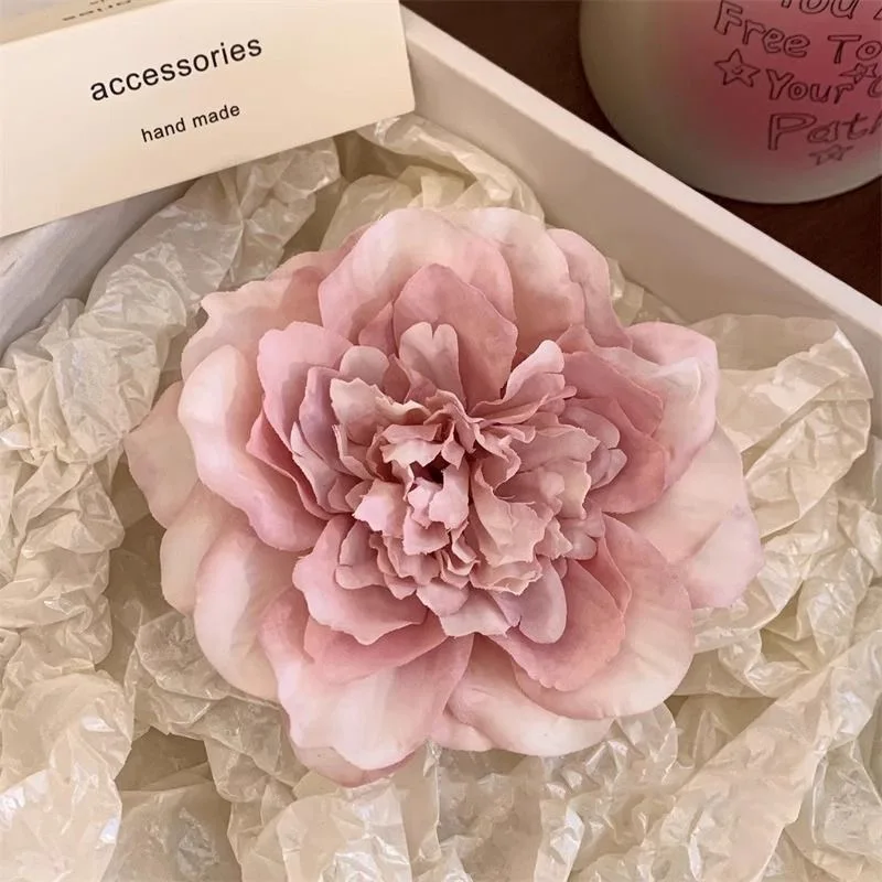 Beach Sunset Photo Hair Accessories Beautiful Red Flower Hair Clip Side Clip Bang Clip Flower Hair Clip Headpiece for Women